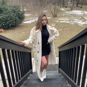 Teddy Bear Coat in Cream